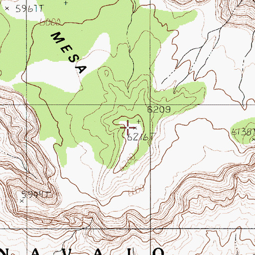 Topographic Map of Cummings Mesa, AZ
