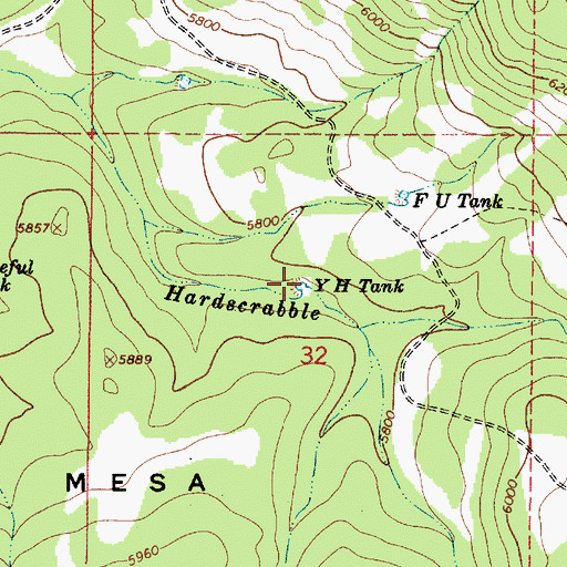 Topographic Map of Y H Tank, AZ