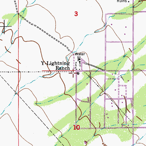 Topographic Map of Y-Lightning Ranch, AZ
