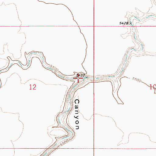 Topographic Map of Yaeger Canyon, AZ