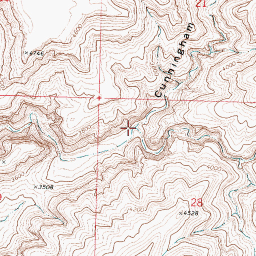Topographic Map of Cunningham Canyon, AZ