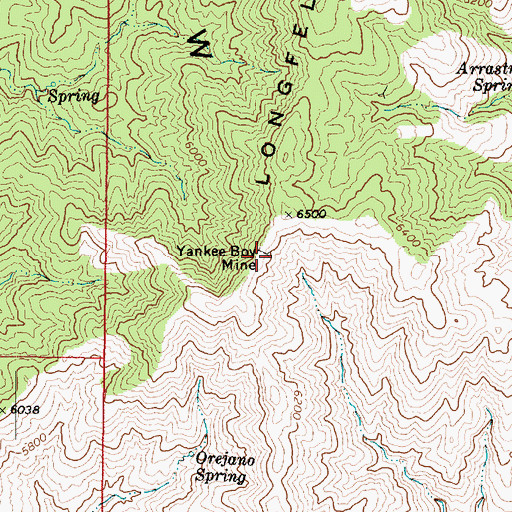 Topographic Map of Yankee Boy Mine, AZ