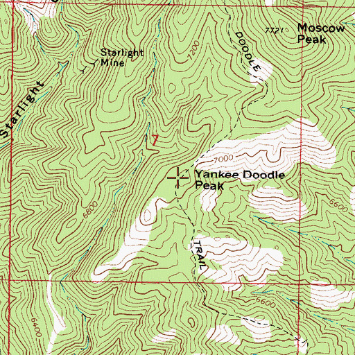 Topographic Map of Yankee Doodle Peak, AZ