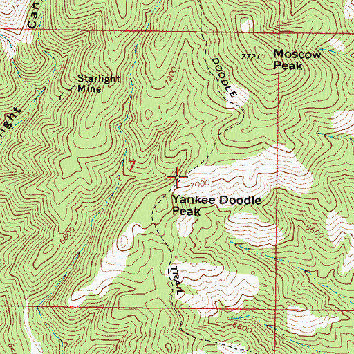 Topographic Map of Yankee Doodle Trail, AZ