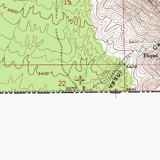 Topographic Map of Yaqui Canyon, AZ