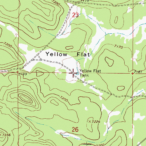 Topographic Map of Yellow Flat Tank, AZ