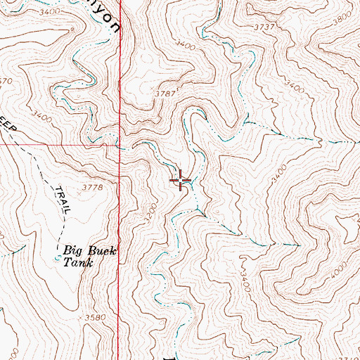 Topographic Map of Yellow Jacket Canyon, AZ