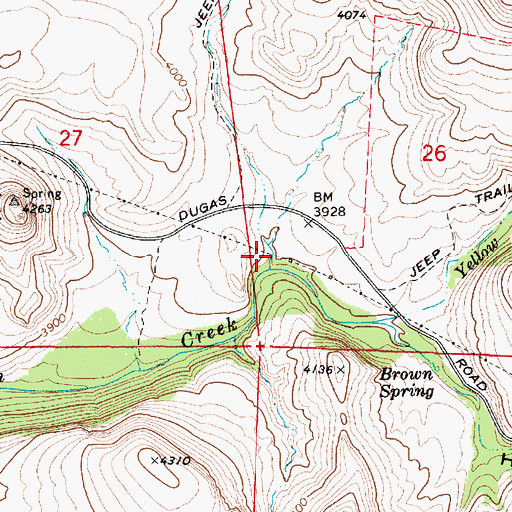 Topographic Map of Yellow Jacket Creek, AZ