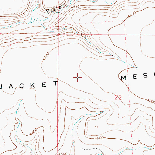 Topographic Map of Yellow Jacket Mesa, AZ