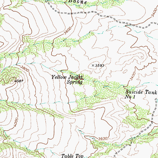 Topographic Map of Yellow Jacket Spring, AZ
