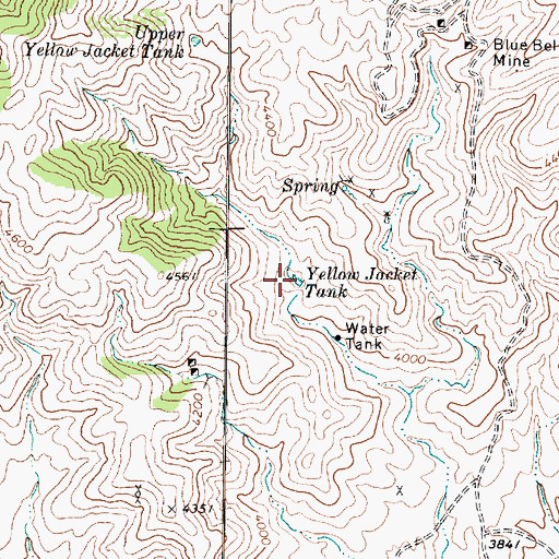 Topographic Map of Yellow Jacket Tank, AZ