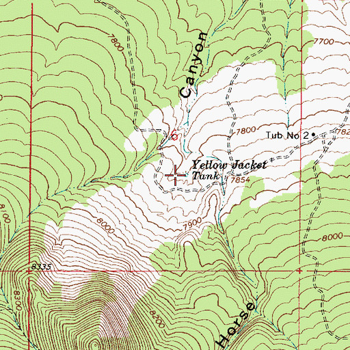 Topographic Map of Yellow Jacket Tank, AZ