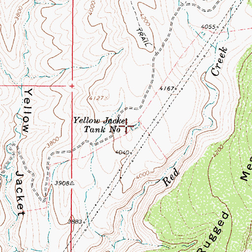 Topographic Map of Yellow Jacket Tank Number One, AZ