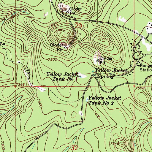 Topographic Map of Yellow Jacket Tank Number One, AZ