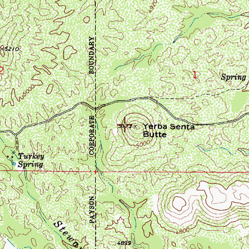 Topographic Map of Yerba Senta Butte, AZ