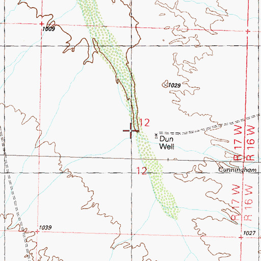 Topographic Map of Cunningham Wash, AZ