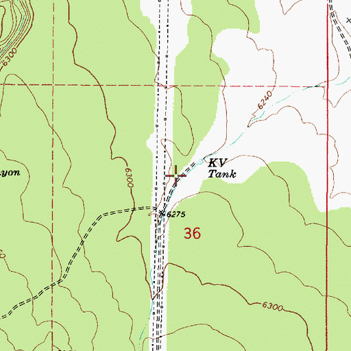 Topographic Map of Youngs Canyon Tank, AZ