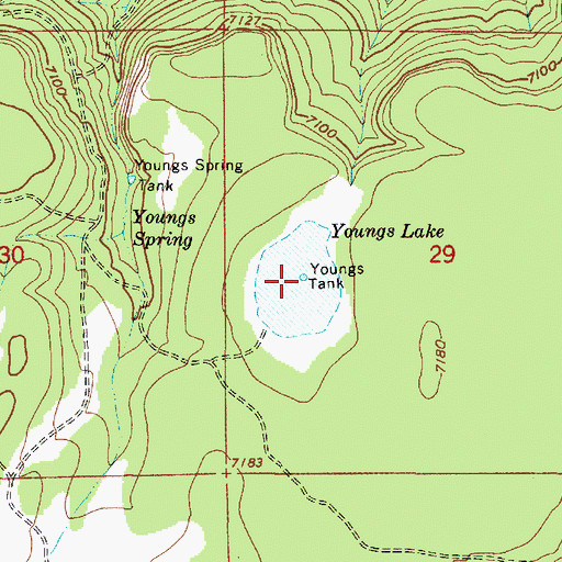 Topographic Map of Youngs Lake, AZ