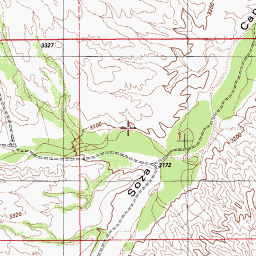 Topographic Map of Youtcy Canyon, AZ