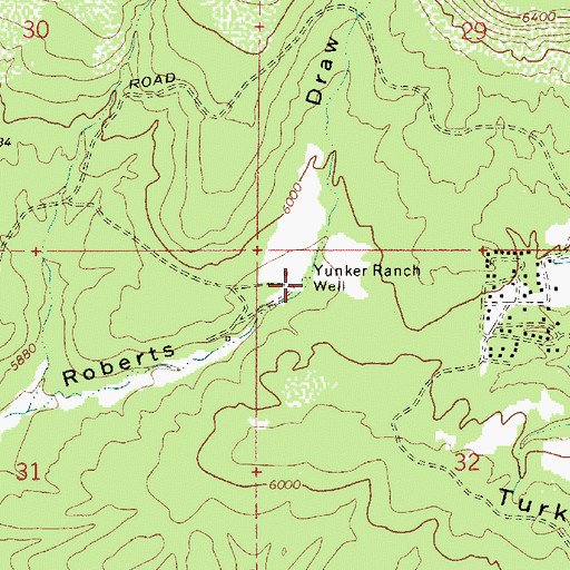 Topographic Map of Yunker Ranch Well, AZ