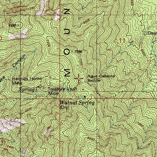 Topographic Map of Agua Caliente Saddle, AZ