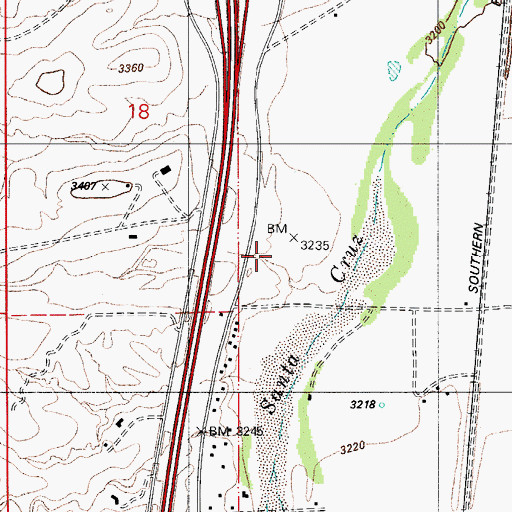 Topographic Map of Aliso Canyon, AZ