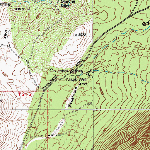 Topographic Map of Alisos Well, AZ