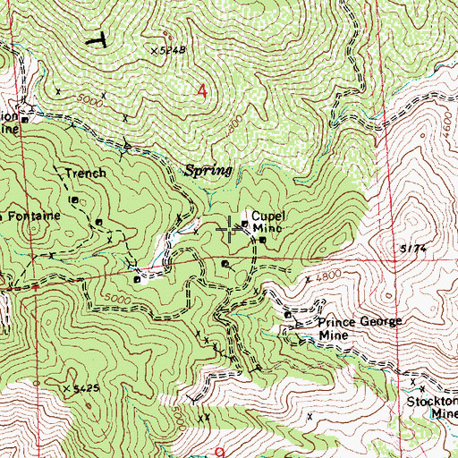 Topographic Map of Cupel Mine, AZ