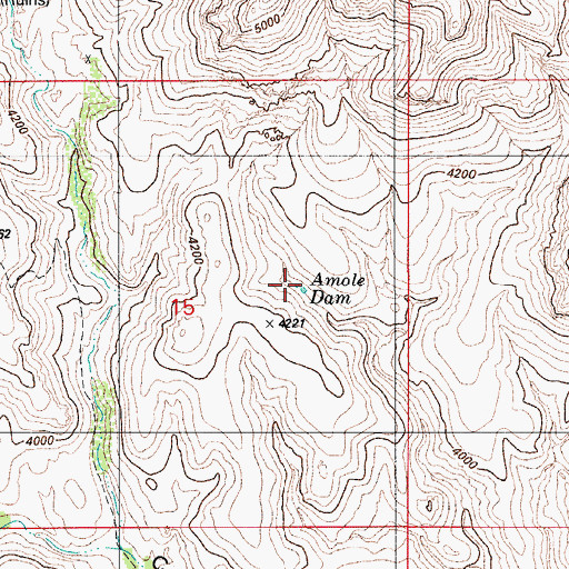 Topographic Map of Amole Dam, AZ