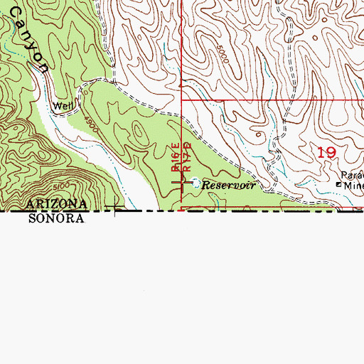 Topographic Map of Antonio Tank, AZ
