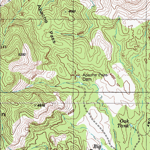 Topographic Map of Apache Pass Dam, AZ
