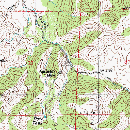 Topographic Map of Austerlitz (historical), AZ