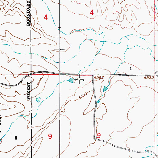 Topographic Map of Bailey Ranch, AZ