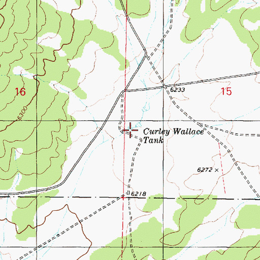 Topographic Map of Curley Wallace Tank, AZ