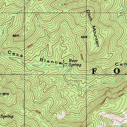 Topographic Map of Bear Spring, AZ