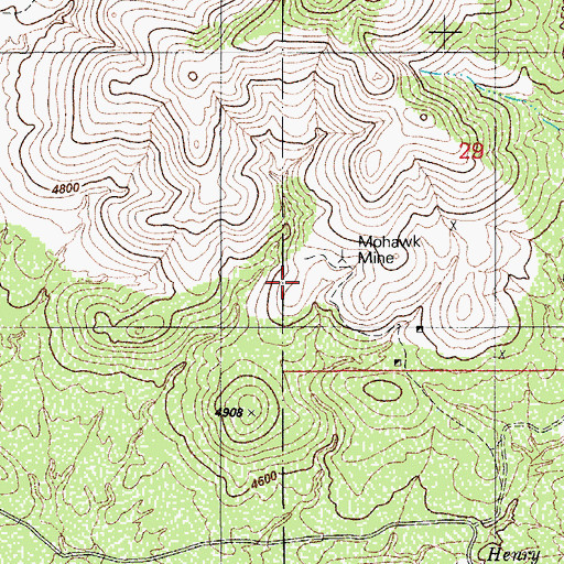 Topographic Map of Bell Mare Mining Camp (historical), AZ