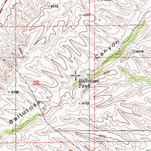 Topographic Map of Bellota Tank, AZ