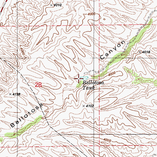 Topographic Map of Bellotosa Tank, AZ