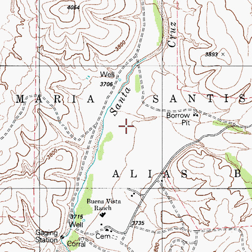Topographic Map of Benedicts (historical), AZ