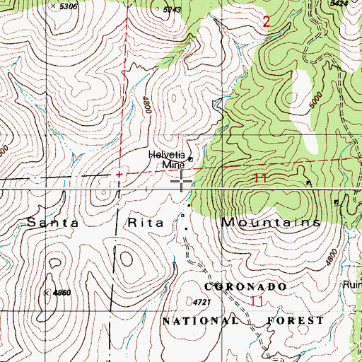 Topographic Map of Bergier Tank, AZ