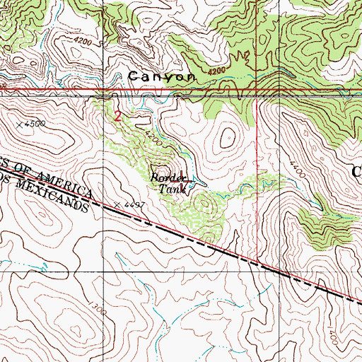 Topographic Map of Border Tank, AZ