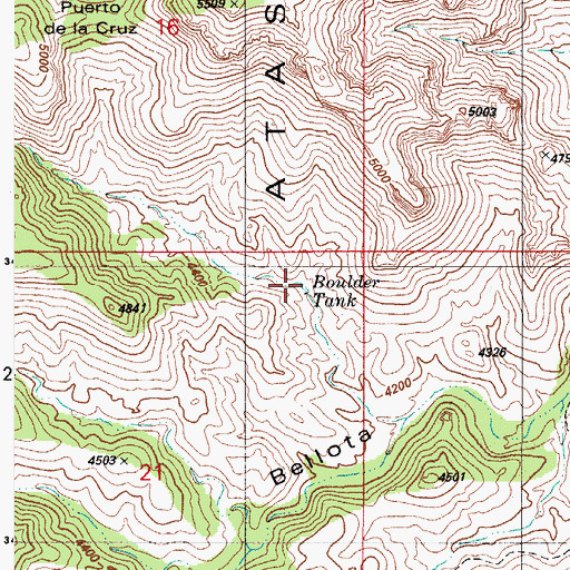 Topographic Map of Boulder Tank, AZ