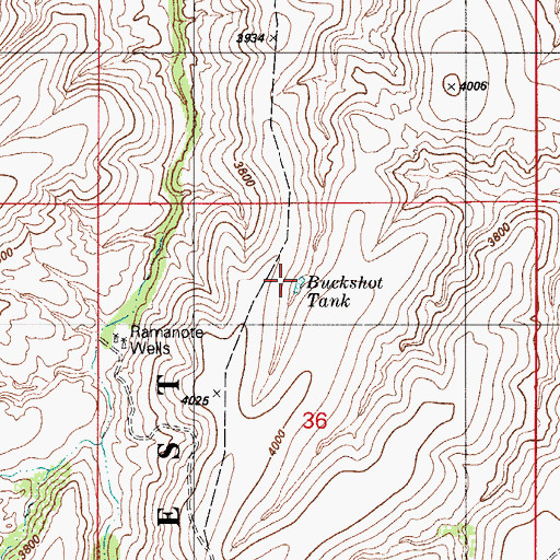 Topographic Map of Buckshot Tank, AZ
