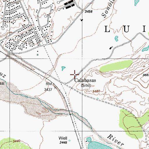 Topographic Map of Calabasas Hotel (historical), AZ
