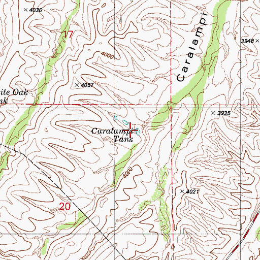 Topographic Map of Caralampi Tank, AZ