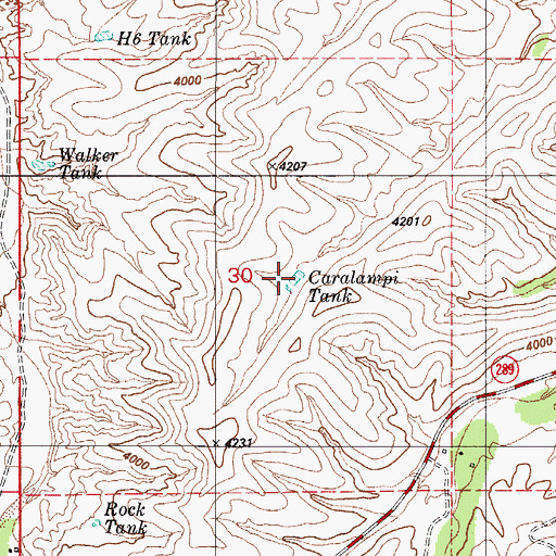 Topographic Map of Caralampi Tank, AZ