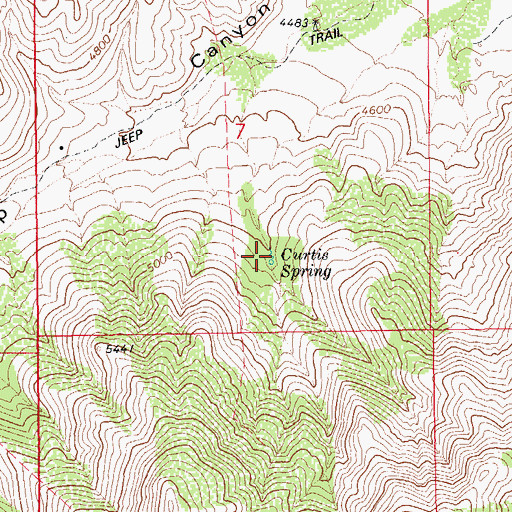 Topographic Map of Curtis Spring, AZ