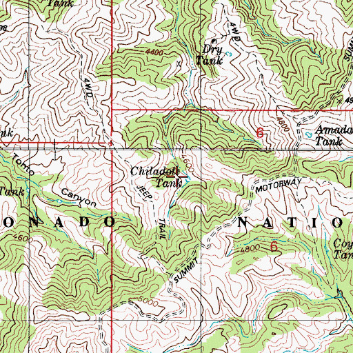 Topographic Map of Chiladote Tank, AZ