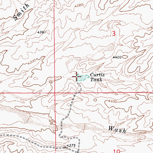 Topographic Map of Curtis Tank, AZ