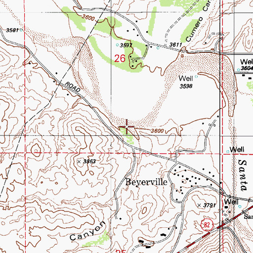 Topographic Map of Cottonwood Canyon, AZ